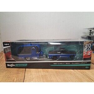 MAISTO DESIGN 1/64 1987 CHEVY 1500 / CLASSIC CRAFT TRAILER Tow & Go Sealed NIP